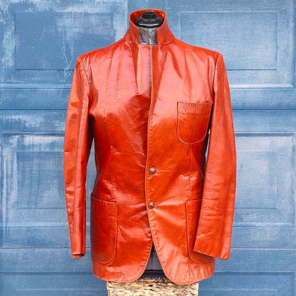 VINTAGE MEN'S ANGEL SKIN KNAPPA LEATHER JACKET BY GRAIS MADE IN USA